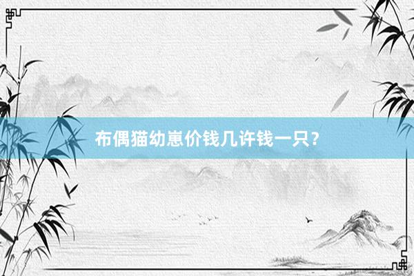 布偶猫幼崽价钱几许钱一只？